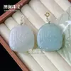 Hebilla de Plata S925 Cui Tianshan Jade de Seda Dorada Natural de Xinjiang Hebilla de Seguridad Retro Colgante Joyería Chinoiserie Nueva Accesorios Venta al por Mayor