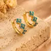RAKOL Nuevo Estilo Estilo Chino Incrustado Zirconia Flor de Ciruelo Pendientes para Mujer Compromiso Boda Joyería Clásica Más Vendido
