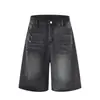 Roupas Masculinas Beijie 2026 Verão Novo Shorts Jeans Lavado Vintage Masculino Rasgado Perna Reta Modelagem Solta Calça de Cinco Pontos