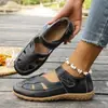 Sandalias casuales huecas de talla grande para mujer, un nuevo estilo transfronterizo, bestseller de Amazon, sandalias planas de color liso