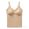Camisola de Seda de Hielo sin Marcas Levantadora de Busto de una Pieza Taza Fija Espalda Delgada Hermosa Color Sólido Transpirable Todo Fósforo Top Base