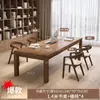 Mesa de Madeira Maciça para Sala de Estar Mesa para Estudo em Casa Mesa Longa Grande Mesa de Trabalho Mesa de Estudo Moderna Simples