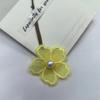 Bordado requintado organza cinco pétalas flor roupas chapéu cocar acessórios DIY apliques de flor de pêssego