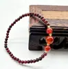 Granate Natural Estilo Chino Nuevo Diseño de Nicho Pulsera Simple Pulsera para Mujer Círculo Único Retro Versátil Elegante 2015