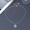 Set de Pendientes y Collar Turquesa Simple Vintage, Cadena para Clavícula Versátil de Estilo Étnico Exquisito de Lujo Ligero, Venta al por Mayor Transfronteriza para Mujeres