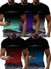2026 Comercio Exterior Europeo y Americano Verano para Hombre Más Vendido Camiseta Deportiva para Hombre Color Degradado Impresión 3D Diaria a la Moda Manga Corta