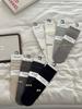 Calcetines Nanye Nayean para Mujer Estilo Nuevo Adelgazantes Calcetines Arrugados de Media Pantorrilla para Mujer Primavera y Verano Algodón Calcetines de Pantorrilla Color Niebla
