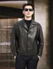 Nueva chaqueta de una sola pieza de un solo botón, chaqueta de alta gama estilo Haining, versátil para otoño e invierno, con cuello mao, adecuada para ropa de negocios, hecha de cuero genuino