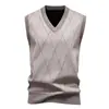 Chaleco de Punto sin Mangas Ropa Interior para Hombre Otoño e Invierno Cálido Delgado Chaleco de Punto Chaqueta para Hombre M63-P22