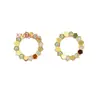Pendientes de Aro Cruzados Shangmei Panal Diamante Separador Beemylove Diamante Aro Dorado V CNC Sin Decoloración