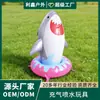 En Stock Venta Directa de Fábrica Juguete Inflable de Tiburón Temático con Chorro de Agua para Fiestas en el Césped de Niños y Juegos de Agua para Niños