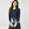 Cárdigan de Cachemira Pura para Mujer, Cuello Redondo, Lentejuelas, Calado, Abrigo Cálido, Holgado, Adelgazante, Elegante, Ropa de Punto Casual