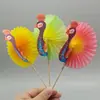 50 Palillos de Paraguas para Platos Fríos, Decoraciones para Repostería, Fiesta Hawaiana, Paraguas de Palmera, Palillos de Paraguas de Sandía, Palillos Desechables de Fruta para Manualidades