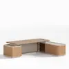Combinação de Mesa e Cadeira para Escritório Presidencial, Simples e Moderna, Escritório de Gerente Geral de Luxo Leve de Alto Padrão, Mesa de Diretor