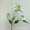 Película Suave de Pegamento Impresa en 3D Lirio Galan Lirio de Fuego de 3 Cabezas Decoración de Salón de Bodas Flor Artificial Decoración Suave para el Hogar Arreglo Floral