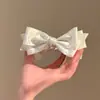 Pinza de Plátano de Satén con Lunares de Alto Gama Estilo Francés, Pinza Vertical Elegante para Cola de Caballo Alta, Versátil y Suave con el Cabello