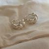 Aretes Twist Croissant Mismo Estilo Aretes ins Blogger Vintage Lujo Ligero Diseño Nicho Aretes Pin Plata 925