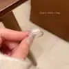 Anel de zircônia e pérola de luxo leve coreano de alta qualidade para mulheres, design de nicho vintage, joia de anel aberto com laço
