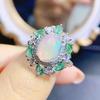 Anillo Popular de Ópalo Blanco Natural al por Mayor de Fábrica Plata S925 Incrustado Piedra Principal 8*10 Joyería de Lujo Venta Directa de Fábrica