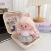 Conjunto de ropa para muñeca Labubu de barbería vintage, compatible con la 1ª, 2ª y 3ª generación de Labubu, incluye falda plisada de repuesto