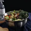 Bacia de Aço Inoxidável 304 com Base de Silicone Antiderrapante, Utensílio de Cozinha Especializado para Salada, Assar, Misturar Bolo, Sovar Massa, Lavar Vegetais e Louça, Espessada
