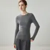 Suéter 100% cachemira pura para mujer, cuello redondo, jersey otoño/invierno, manga larga, tejido ajustado, capa base suave y cómoda