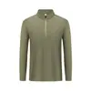 Camisa Polo de Manga Larga con Cuello Alto y Media Cremallera de Lyocell tipo Seda de Doble Cara para Primavera y Otoño Ropa de Trabajo Corporativa Personalizada con Logo Impreso o Bordado