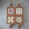 Porta-Prato de Madeira de Acácia Estilo Japonês Anti-queimadura Base Isolante para Panela Quente Mesa de Jantar de Madeira Maciça Porta-Prato de Tigela Retro Alta Temperatura Retro
