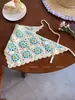 Lenço Triangular Estilo Ju Jingyi Turbante Feminino Doce e Fofo Celebridade da Internet Ins Foto de Viagem Turbante Tricotado à Mão Lenço Envolvente