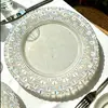 Plato para Mascotas de Lujo Ligero Estilo Europeo Chapado en Oro, Plato de Plástico, Plato de Cena Estilo Occidental, Blanco Crema con Borde Dorado, Plato para Frutas, Plato para Filete Estilo Occidental, Gama Alta