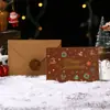 Nueva tarjeta de felicitación navideña bronceada creativa de dibujos animados decoración de árbol de Navidad tarjeta pequeña tarjeta de bendición de Nochebuena venta al por mayor
