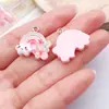 Accesorios de Resina para Manualidades de Dibujos Animados Joyería Rosa Crema Piruleta Pastel Oso Colgante Collar Pendientes Llavero Colgante