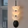 Luminária de parede de fundo para sala de estar em mármore natural e cobre total, designer de arte, luz francesa de luxo, luminária de cabeceira italiana para quarto