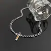 Collar Transfronterizo de Acero de Titanio para Hombres, Hip-Hop de Moda, Gama Alta, Estilo Minimalista, Joyería con Diseño de Personalidad de Nicho para Mujeres