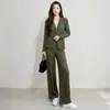 Conjunto de Moda Miyake: Cárdigan de punto de alta gama hecho a mano con pliegues y cuello en V de un solo botón para primavera, nuevo conjunto de dos piezas ajustado con pantalones de pierna ancha
