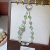 Pulsera de Perlas de Cristal Lujosa y de Alta Gama Muñeca Cuerda Corta Lanyard con Clip Funda para Teléfono Móvil Llavero Colgante Trendy