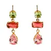 Pendientes de diamantes de imitación grandes geométricos con forma de gota de color, de moda europea y americana, ligeros y lujosos, sencillos y a la moda, que combinan con todo.