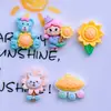 Conejo de dibujos animados brillante girasol oso niña pasador cuerda para el pelo funda de teléfono DIY pegatina para refrigerador accesorios de resina