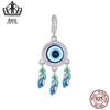 Evelle Original s925 Sterling Silver Devil's Eye Dream Catcher Pingente Banhado A Platina Pingente Colar Pulseira Acessórios