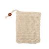 Bolsa de red espumosa de lino y algodón, bolsa de jabón de ramio natural, bolsa colgante con cordón para jabón, red espumosa, bolsa de toalla de baño con red espumosa