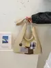 Bolsa de Compras Bordada Ecológica de Moda Japonesa Bolso de Hombro Único Informal de Moda Bolso Tote Cruzado de Tela de Mano