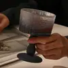 Copa Repujada Estilo Francés, Copa de Vidrio Negro, Copa para Vino Tinto, Diseño de Nicho, Alto Valor Estético, Juego de Copas para Cóctel de Uso Doméstico