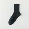 Calcetines de media pantorrilla para hombre, Primavera y Otoño, Algodón Puro, Antibacterianos, Resistentes al Olor, Absorbentes del Sudor, Estilo Delgado, Calcetines Largos de Primavera y Otoño, Negro y Blanco, Calcetines Largos para Hombre