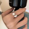 Anillo Irregular con Forma de Frijol para Mujer, Anillo Abierto de Perla de Lujo de Alta Gama Estilo Nuevo, Anillo de Dedo Índice de Moda con Ambiente de Celebridad de Internet