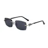 Gafas de sol sin montura de moda europeas y americanas 2026 para hombre, borde cortado en diamante, gafas de sol versátiles de moda para protección solar para hombre, transfronterizo