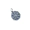 Pingente Flor Fantasma da Montanha em Prata de Lei S925 Pingente Bagua Tai Chi Acessórios para Pulseira Cordão com Contas Feito à Mão DIY