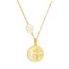 Collar de fritilaria con incrustaciones de la marca Lucky Brand de moda nacional de plata 925, colgante de la suerte de alta calidad para mujer, cadena de clavícula de estilo nacional chapada en oro y plata.