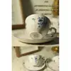 Juego de Tazas de Café Retro Jingdezhen Estilo Europeo Pequeña Taza de Cerámica de Lujo Creativo Pastoral Juego de Té de la Tarde Té Floral
