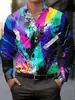 Camisa de moda masculina transfronteriza con estampado digital europeo y americano, camisa casual de negocios para hombre de talla grande