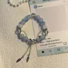 Nuevo Pulsera de Cristal Flor de Estrella para Mujer Diseño de Nicho Ins Hada del Bosque Dulce Mejor Amiga Pulsera de Cuentas de Colores para Mujer